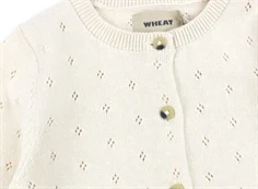 Wheat sandshell pointelle hulmønster cardigan Maia